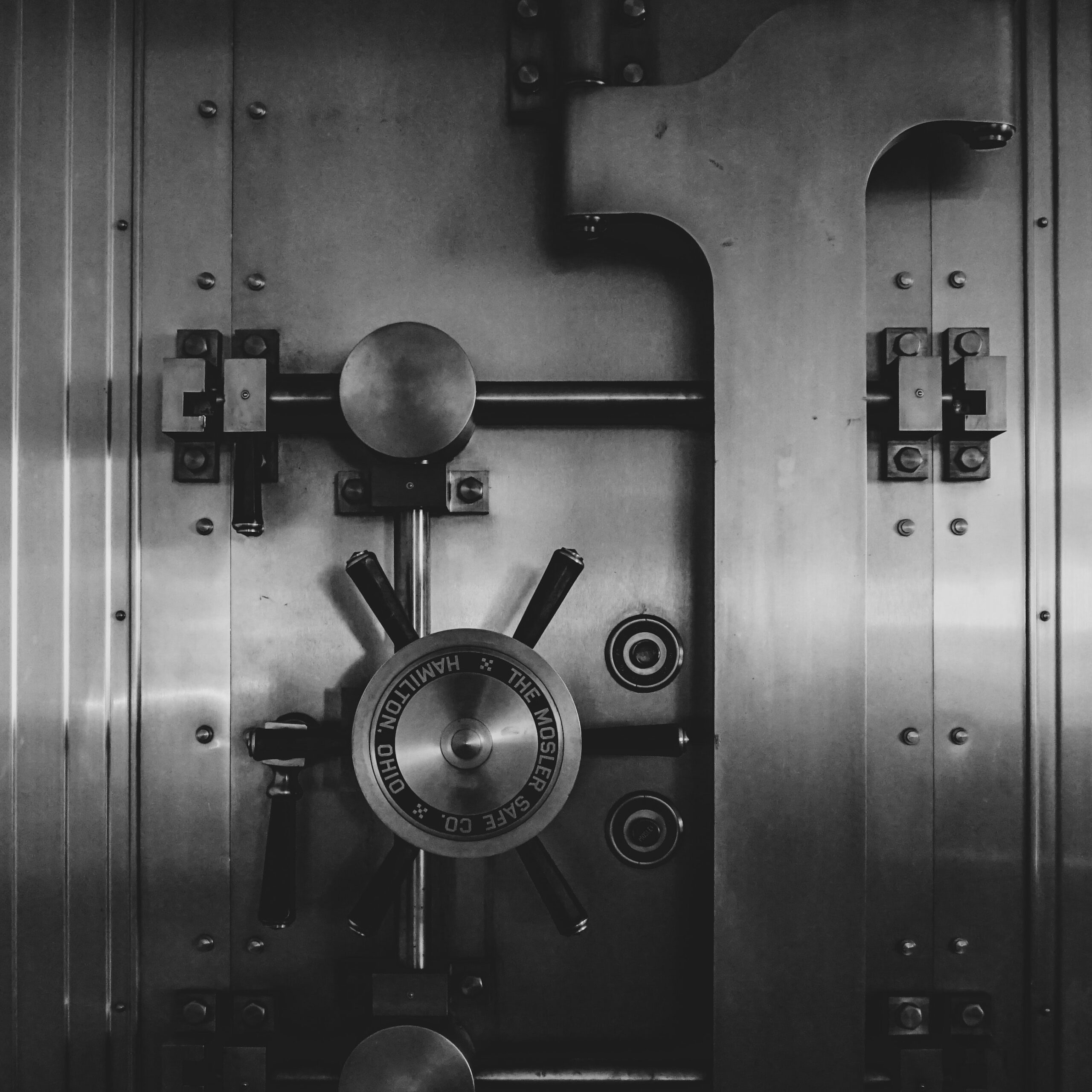 Bank vault door.