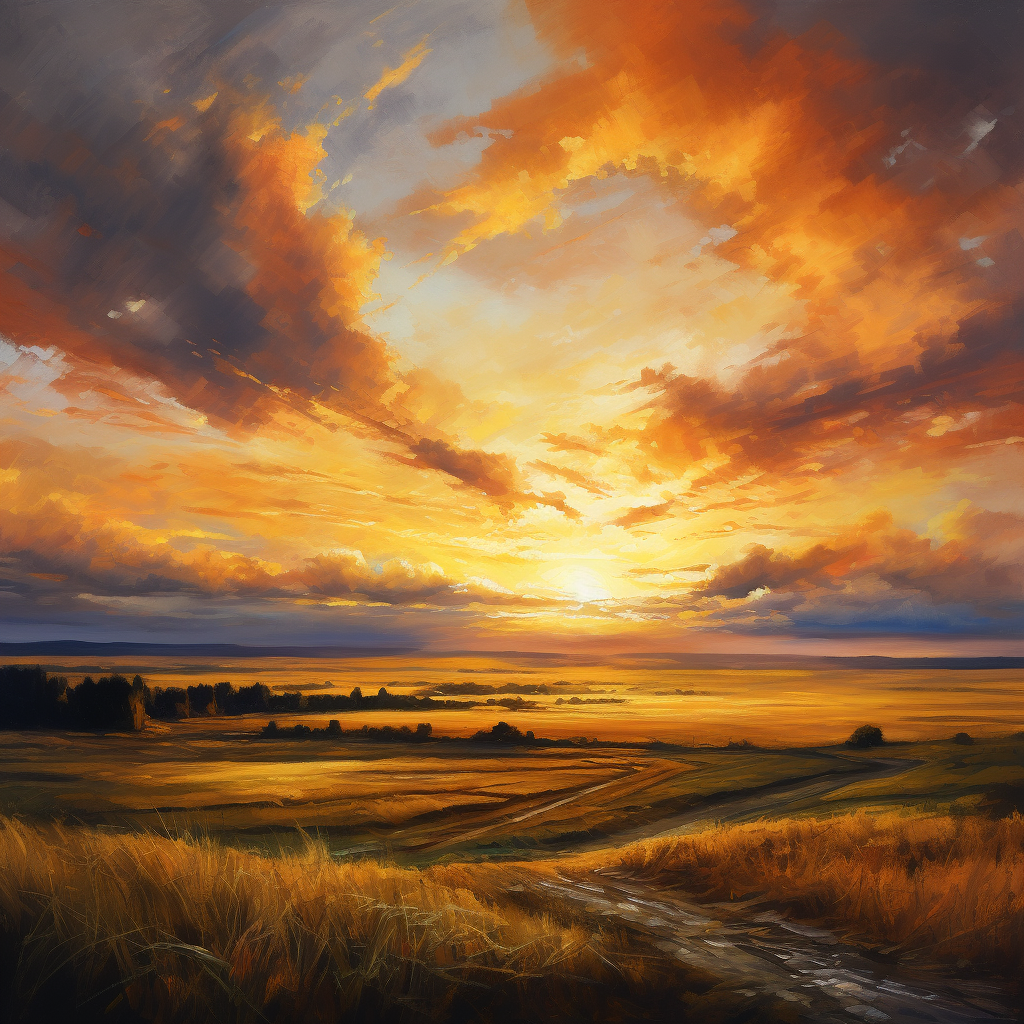 Sunset Oil Painting