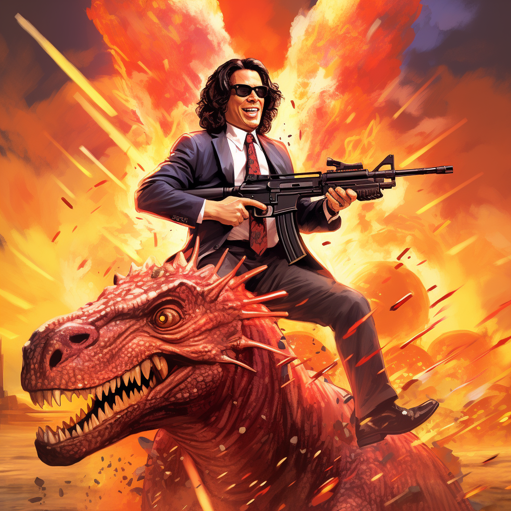 Tommy Wiseau Riding a Dragon